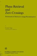 Cover of Phase retrieval and zero crossings by Norman Hurt