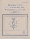 Front cover of Rheology and Fluid Mechanics of Nonlinear Materials 1996 by Unknown