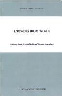 Cover of Knowing from words by Bimal Krishna Matilal