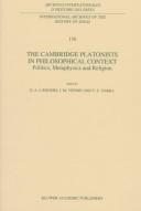 Front cover of The Cambridge Platonists in philosophical context by Jean-Michel Vienne