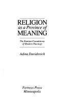 Front cover of Religion as a province of meaning by Adina Davidovich