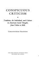 Cover of Conspicuous criticism by Christopher Shannon