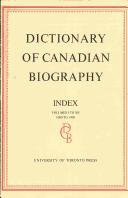 Front cover of Dictionary of Canadian Biography / Dictionaire Biographique du Canada by Unknown