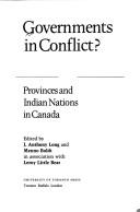 Front cover of Governments in conflict? by Menno Boldt