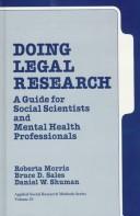 Cover of Doing legal research by Roberta A. Morris