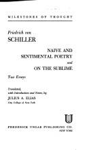 Front cover of Naive and sentimental poetry, and, On the sublime by Friedrich Schiller