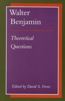 Cover of Walter Benjamin by David Ferris