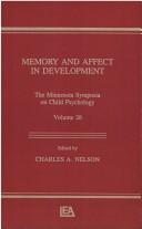 Cover of Memory and affect in development by Charles A. Nelson