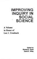 Cover of Improving inquiry in social science by Lee J. Cronbach