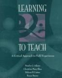 Cover of Learning to teach by Natalie G. Adams