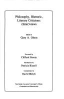 Front cover of Philosophy, rhetoric, literary criticism by Gary A. Olson
