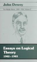 Front cover of The Middle Works of John Dewey, Volume 2, 1899 - 1924 by John Dewey