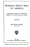 Front cover of Woman's Who's Who of America by John William Leonard