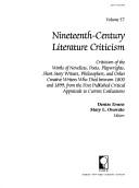 Front cover of Nineteenth-Century literature criticism by Gale Group