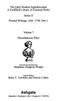 Front cover of Printed Writings 1641-1700: Part One SERIES: The Early Modern Englishwoman AUTHOR by Stephanie Hodgson-Wright
