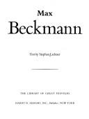 Cover of Max Beckmann by Stephan Lackner