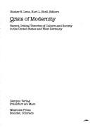 Front cover of Crisis of modernity by Günter H. Lenz