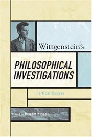 Front cover of Wittgenstein's Philosophical Investigations by Meredith Williams