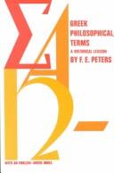 Front cover of Greek philosophical terms by F. E. Peters