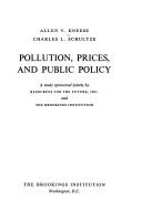 Front cover of Pollution, prices, and public policy by Allen V. Kneese