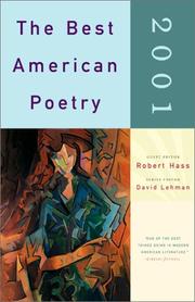 Front cover of The Best American Poetry 2001 by Robert Hass