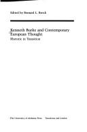 Front cover of Kenneth Burke and Contemporary European Thought by Bernard L. Brock