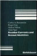 Front cover of Residue currents and Bezout identities by Carlos A. Berenstein