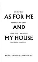 Front cover of As for me and my house by Sinclair Ross