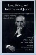 Front cover of Law, policy and international justice by Maxwell Cohen