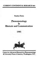 Front cover of Phenomenology in Rhetoric and Communication by Stanley Deetz