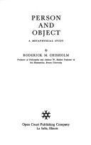Cover of Person and Object by Chisholm, Roderick M.