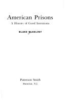 Cover of American prisons by Blake McKelvey