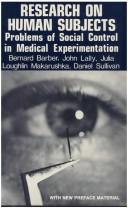 Cover of Research on Human Subjects by Bernard Barber