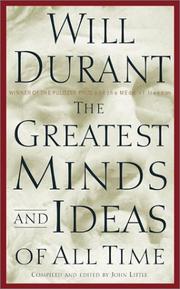 Front cover of The Greatest Minds and Ideas of All Time by Will Durant