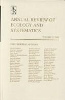 Front cover of Annual Review of Ecology and Systematics by Douglas J. Futuyma