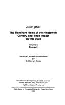 Cover of The dominant ideas of the nineteenth century and their impact on the state by Eötvös, József báró