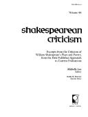 Front cover of Volume 44 Shakespearean Criticism by Michelle Lee