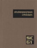 Front cover of SC Volume 61 Shakespearean Criticism by Michelle Lee