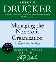 Front cover of Managing the Non-Profit Organization Low Price CD by Peter F. Drucker