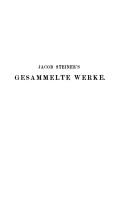 Front cover of Jacob Steiner's gesammelte Werke by Jakob Steiner