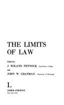 Cover of The limits of law by J. Roland Pennock