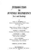 Cover of Introduction to juvenile delinquency by Paul F. Cromwell