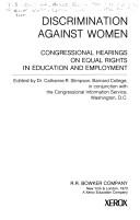 Front cover of Discrimination against women by United States