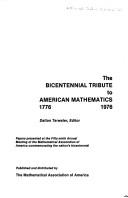 Front cover of Bicentennial Tribute to American Mathematics by Dalton Tarwater