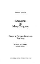 Front cover of Speaking in many tongues by Wilga M. Rivers