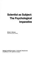 Cover of Scientist as subject by Michael J. Mahoney