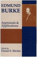 Cover of Edmund Burke by Daniel E. Ritchie