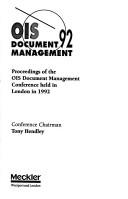 Front cover of OIS 92 document management by OIS Document Management Conference (1992 London)