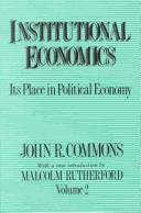 Cover of Institutional economics by John Rogers Commons