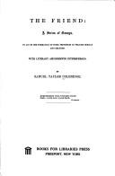 Front cover of The friend: a series of essays by Samuel Taylor Coleridge